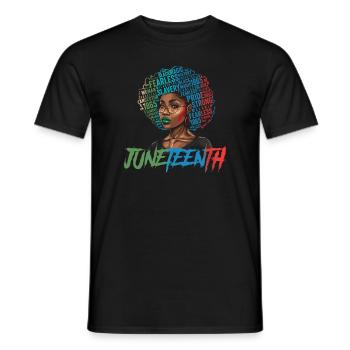 Juneteenth BLM Schwarz Stolz Frau Stark Schwarze - Männer T-Shirt - Schwarz - Vorne - AI Model Male 178 light (178cm)