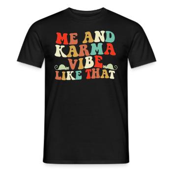Ich und Karma -Atmobe wie diese Katzen Retro Karma - Männer T-Shirt - Schwarz - Vorne - AI Model Male 178 light (178cm)