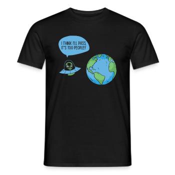 Weltraum Alien Astronomie Alien Raumschiff Comic - Männer T-Shirt - Schwarz - Vorne - AI Model Male 178 light (178cm)