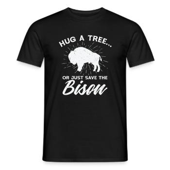 Journée mondiale de la conservation Rétro-Bison Wildlife Animal Welfare - T-shirt homme - noir - Devant - AI Model Male 178 light (178cm)