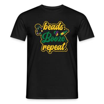 Mardi Gras Carnival Drinking Beer Beads Festival - Men's T-Shirt - black - Front - AI Model Male 178 light (178cm)