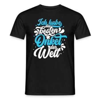 Ich habe den besten Onkel der Welt - bester Onkel - Männer T-Shirt - Schwarz - Vorne - AI Model Male 178 light (178cm)