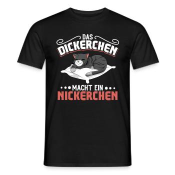 Katze - Das Dickerchen macht ein Nickerchen - Männer T-Shirt - Schwarz - Vorne - AI Model Male 178 light (178cm)