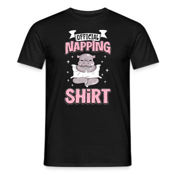 Offizielles Schlafshirt Nilpferd - Männer T-Shirt - Schwarz - Vorne - AI Model Male 178 light (178cm)