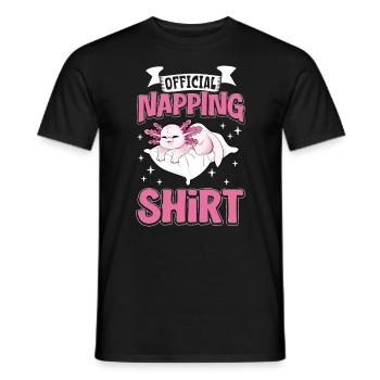 Official Sleep Shirt Axolotl - Men's T-Shirt - black - Front - AI Model Male 178 light (178cm)