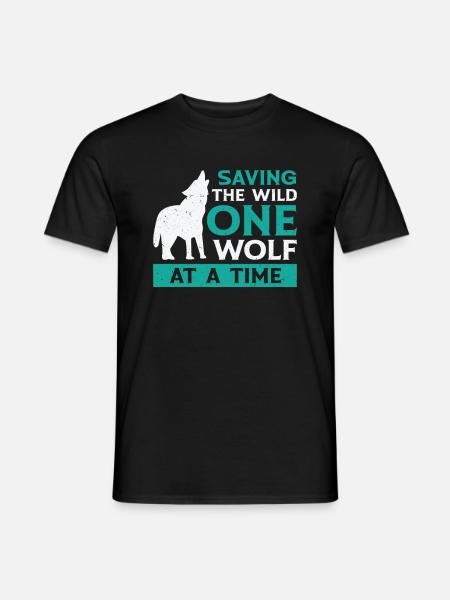 Journée mondiale des animaux Wolf Art Wildlife - T-shirt homme - noir