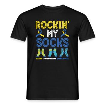 Welt-Down-Syndrom-Tag Awareness Rocking Socks - Männer T-Shirt - Schwarz - Vorne - AI Model Male 178 light (178cm)