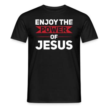 Profitez de la puissance de Jésus Croyez Dieu - T-shirt homme - noir - Devant - AI Model Male 178 light (178cm)
