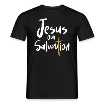 Jesus Our Redemption Cross Christian Faith - Men's T-Shirt - black - Front - AI Model Male 178 light (178cm)