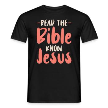 Lire la Bible Foi chrétienne Dieu Jésus - T-shirt homme - noir - Devant - AI Model Male 178 light (178cm)
