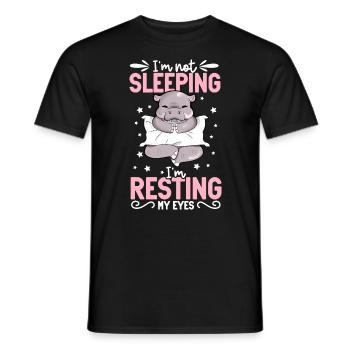 Je ne dors pas - hippopotame - T-shirt homme - noir - Devant - AI Model Male 178 light (178cm)