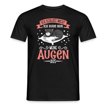 Ich schlafe nicht ich ruhe nur meine Augen aus - Männer T-Shirt - Schwarz - Vorne - AI Model Male 178 light (178cm)