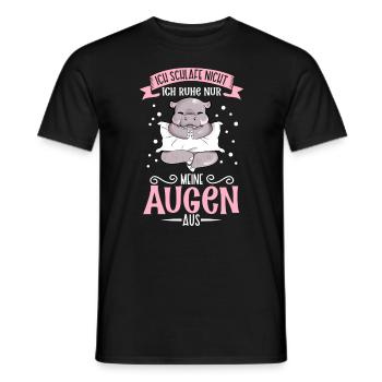 Ich schlafe nicht ich ruhe nur meine Augen aus - Männer T-Shirt - Schwarz - Vorne - AI Model Male 178 light (178cm)