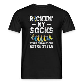 Welt-Down-Syndrom-Tag Awareness Rocking Socks - Männer T-Shirt - Schwarz - Vorne - AI Model Male 178 light (178cm)