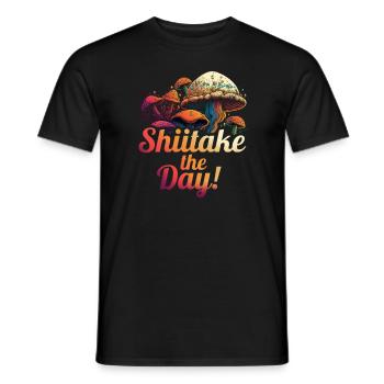 Shiitake Pilz Wald Pilz Shiitake Moral Vegan Umami - Männer T-Shirt - Schwarz - Vorne - AI Model Male 178 light (178cm)