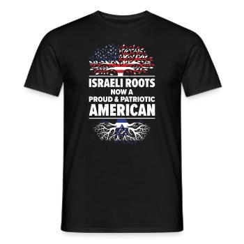 Né: Israël, Israël, Américain, États-Unis - T-shirt homme - noir - Devant - AI Model Male 178 light (178cm)