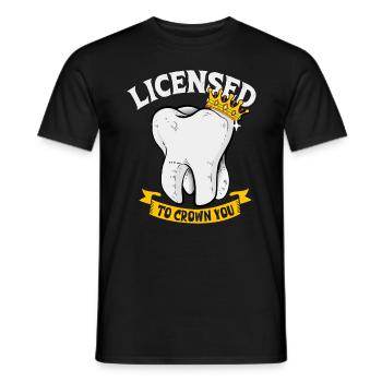 Licence de couronne - dentiste - T-shirt homme - noir - Devant - AI Model Male 178 light (178cm)