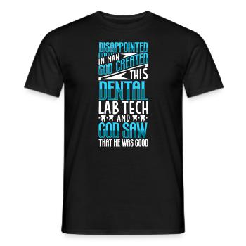 Déçu par l’homme, Dieu a créé - prothésiste dentaire - T-shirt homme - noir - Devant - AI Model Male 178 light (178cm)