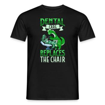Les soins dentaires sont importants - Dino dentist - T-shirt homme - noir - Devant - AI Model Male 178 light (178cm)