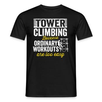 Cell Tower Climber Climbing Technician - Men's T-Shirt - black - Front - AI Model Male 178 light (178cm)