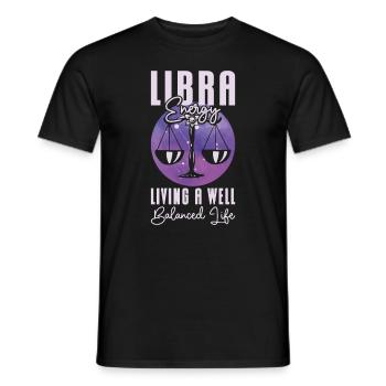 Waage Energie Astrologisches Tierkreiszeichen - Männer T-Shirt - Schwarz - Vorne - AI Model Male 178 light (178cm)