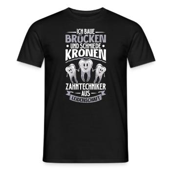 Ich baue Brücken und Kronen - Zahntechniker - Männer T-Shirt - Schwarz - Vorne - AI Model Male 178 light (178cm)