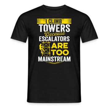 Cell Tower Climber Climbing Technician - Men's T-Shirt - black - Front - AI Model Male 178 light (178cm)