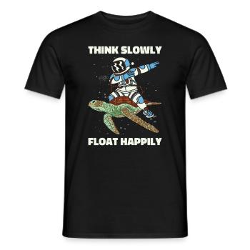 Weltraum Astronaut Schwebende Wildtiere Reptil - Männer T-Shirt - Schwarz - Vorne - AI Model Male 178 light (178cm)