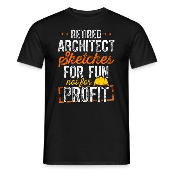 Retired Architect Architecture Retirement - Men's T-Shirt - black - Front - AI Model Male 178 light (178cm)