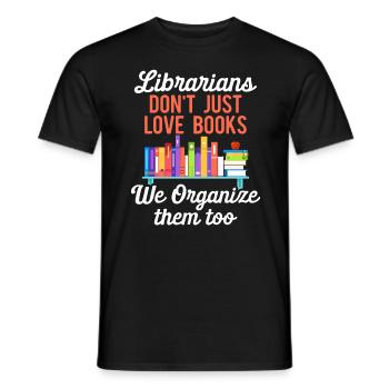 Librarian Bookworm Book Nerd Reading Library - Men's T-Shirt - black - Front - AI Model Male 178 light (178cm)