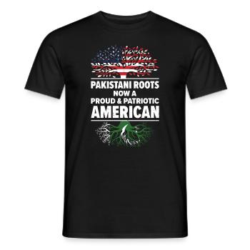 Born Pakistani Pakistan American USA Citizenship - Men's T-Shirt - black - Front - AI Model Male 178 light (178cm)