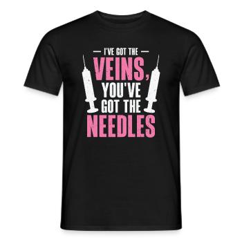 Phlebotomist Phlebotomy Nurse Tech - Men's T-Shirt - black - Front - AI Model Male 178 light (178cm)
