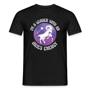 Widder Energie Astrologie Führung Astrologie Fan - Männer T-Shirt - Schwarz - Vorne - AI Model Male 178 light (178cm)