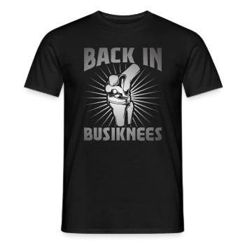 Back in Busiknees - Knee surgery - Men's T-Shirt - black - Front - AI Model Male 178 light (178cm)