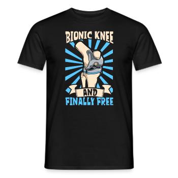 Finally free - knee prosthesis - Men's T-Shirt - black - Front - AI Model Male 178 light (178cm)