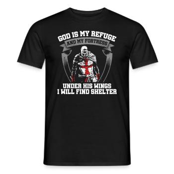 Gott Ist Meine Zuflucht Tempelritter Christlicher - Männer T-Shirt - Schwarz - Vorne - AI Model Male 178 light (178cm)