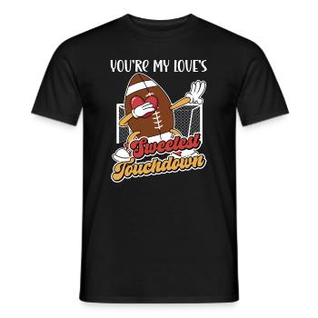 Saint-Valentin Football Couple Rugby Sports Love - T-shirt homme - noir - Devant - AI Model Male 178 light (178cm)