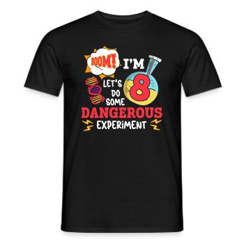 Science Theme Birthday Party Age 8 Scientist Boys - Men's T-Shirt - black - Front - AI Model Male 178 light (178cm)