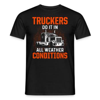 Truck Driver Trucker Driving - Men's T-Shirt - black - Front - AI Model Male 178 light (178cm)