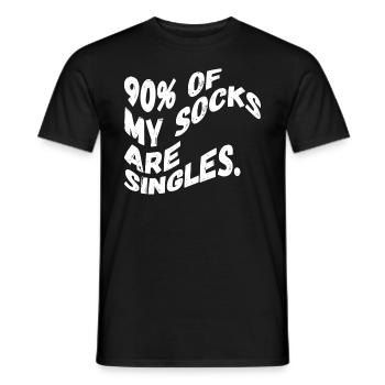 Einzelne Socken - Männer T-Shirt - Schwarz - Vorne - AI Model Male 178 light (178cm)