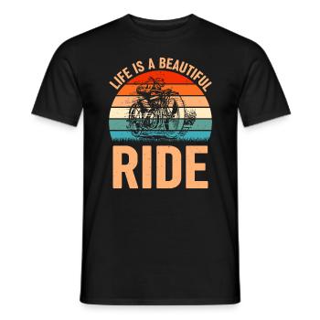 Life is a beautiful ride bike - Men's T-Shirt - black - Front - AI Model Male 178 light (178cm)