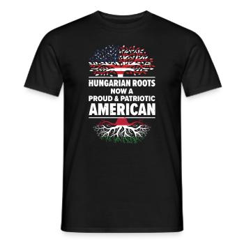 Born Hungarian Hungary American USA Citizenship - Men's T-Shirt - black - Front - AI Model Male 178 light (178cm)