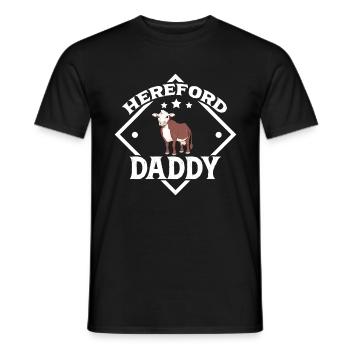 Hereford Daddy - Bœuf Hereford - T-shirt homme - noir - Devant - AI Model Male 178 light (178cm)