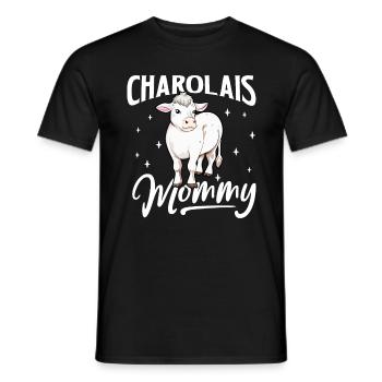 Maman Charolaise - Bœuf charolais - T-shirt homme - noir - Devant - AI Model Male 178 light (178cm)