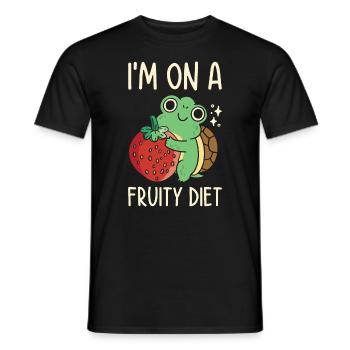 Turtle Strawberry Fruit Diet Wildlife Pet Owner - Men's T-Shirt - black - Front - AI Model Male 178 light (178cm)