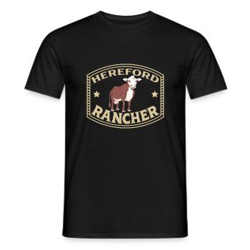 Hereford Rind - Hereford Rancher - Männer T-Shirt - Schwarz - Vorne - AI Model Male 178 light (178cm)