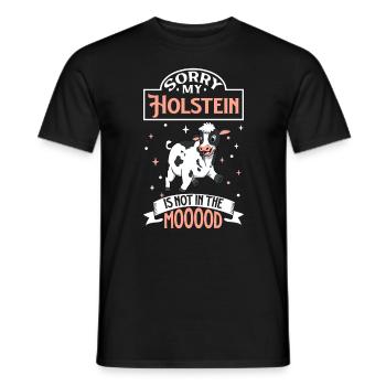 Not in the mood - Holstein - Men's T-Shirt - black - Front - AI Model Male 178 light (178cm)