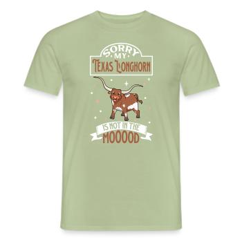 Not in the mood - Texas Longhorn - Men's T-Shirt - sage - Front - AI Model Male 178 light (178cm)