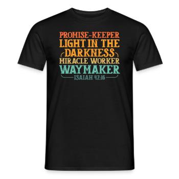 Promise Keeper Light In Darkness - Men's T-Shirt - black - Front - AI Model Male 178 light (178cm)