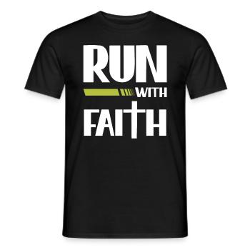 Courir avec Faith Christian Runner Faith - T-shirt homme - noir - Devant - AI Model Male 178 light (178cm)